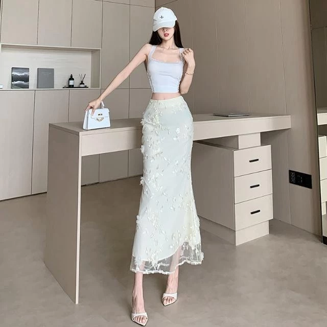 Đầm đuôi cá màu mơ thanh lịch cho phụ nữ, phong cách trưởng thành, mùa xuân hè mới, kiểu Pháp ôm sát - Ảnh 4